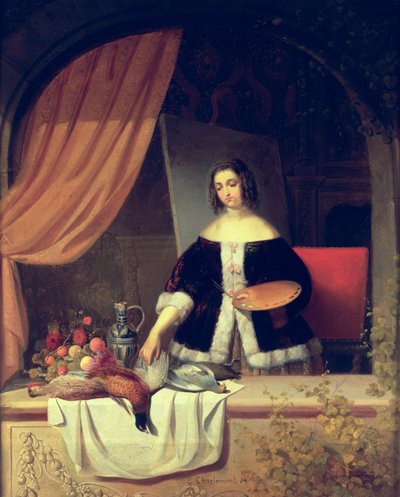 Arranging her Still Life by Eduard Charlemont